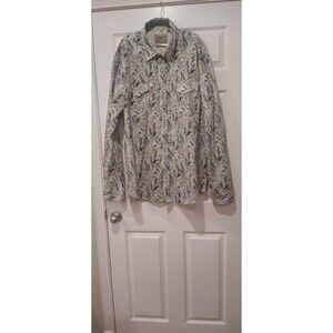 Rafter C Cowboy Collection White Pearl Snap Western Shirt Paisley Sz  4XB